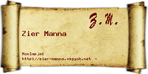 Zier Manna névjegykártya